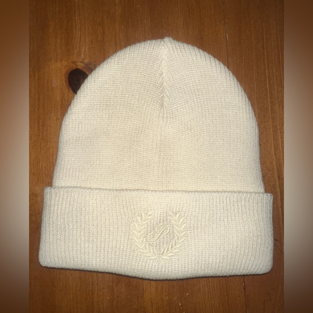 Victoria Secret Pink Nation Cream Beanie  Brand New